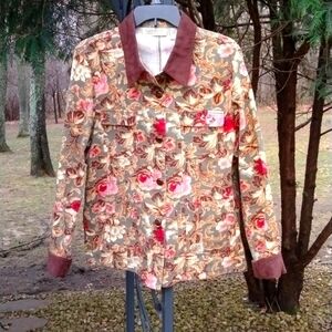 Longaberger Floral jacket 100% cotton size 1X